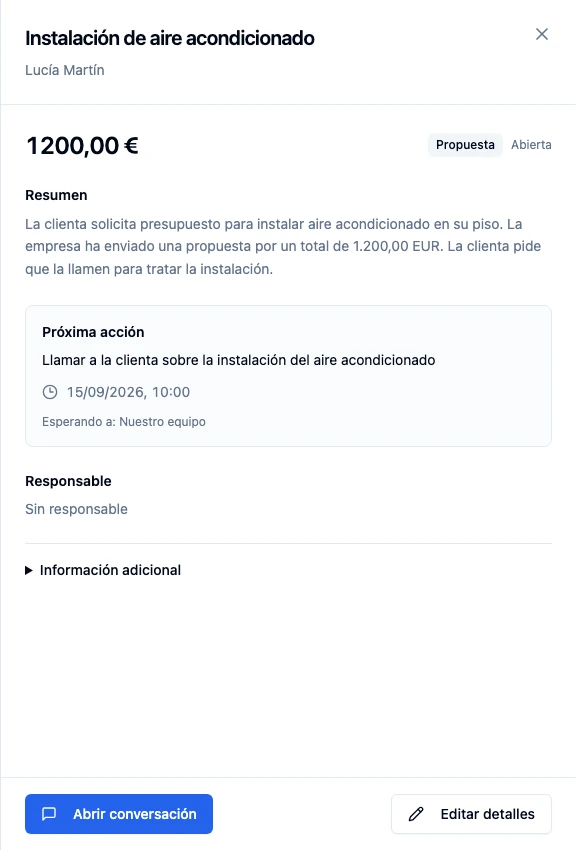 La ficha que Zaya ha rellenado